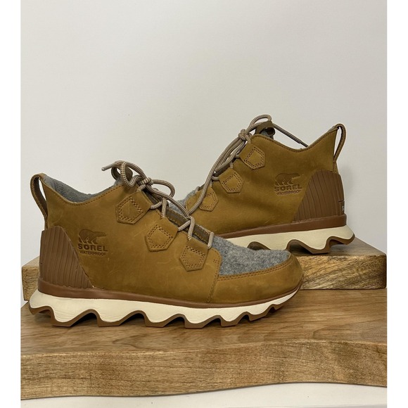 Sorel Kinetic Caribou Sneaker Waterproof Shoes Womens Size 8 Lace Up Boots - Picture 3 of 12